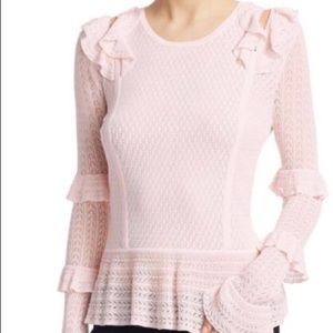 Saks Fifth Avenue Ruffle Cutout Sweater